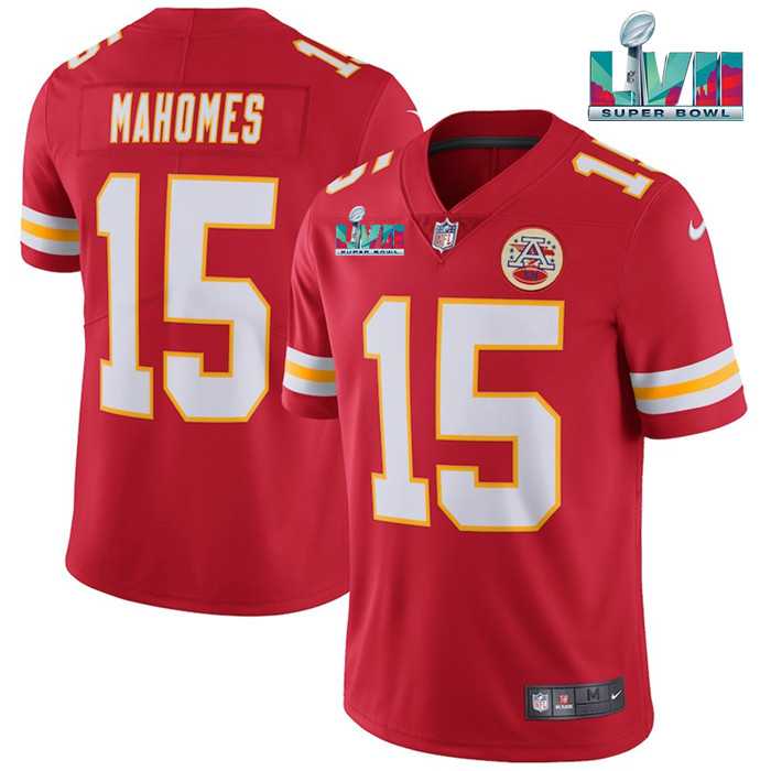 Men & Women & Youth Kansas City Chiefs #15 Patrick Mahomes Red Super Bowl LVII Patch Vapor Untouchable Limited Stitched Jersey->kansas city chiefs->NFL Jersey